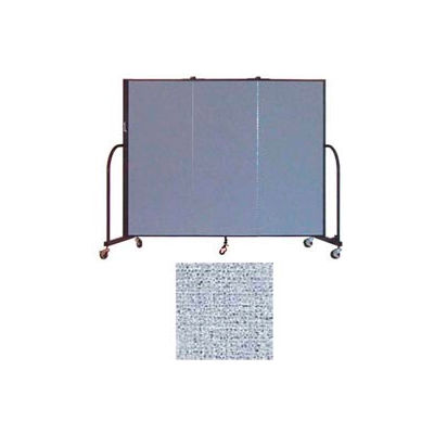 Screenflex 3 Panel Portable Room Divider, 5'H x 5'9"W, Vinyl Color: Blue Tide