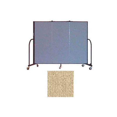 Screenflex 3 Panel Portable Room Divider, 5'H x 5'9"L, Vinyl Color: Sandalwood