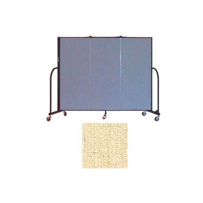 Screenflex 3 Panel Portable Room Divider, 5'H x 5'9"L, Vinyl Color: Hazelnut