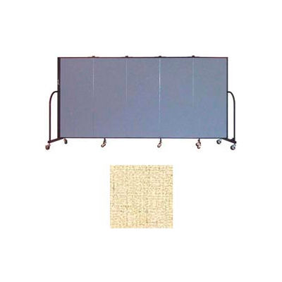 Screenflex 5 Panel Portable Room Divider, 5'H x 9'5"L, Vinyl Color: Hazelnut