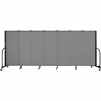 Screenflex 7 Panel Portable Room Divider, 5'H x 13'1"W, Fabric Color: Stone
