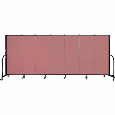 Screenflex 7 Panel Portable Room Divider, 5'H x 13'1"L, Fabric Color: Rose