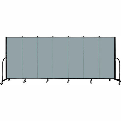 Screenflex 7 Panel Portable Room Divider, 5'H x 13'1"L, Fabric Color: Grey Stone