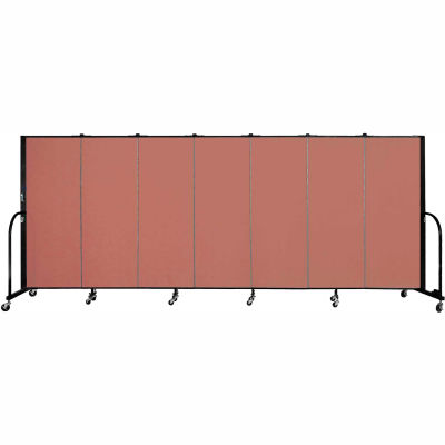 Screenflex 7 Panel Portable Room Divider, 5'H x 13'1"W, Fabric Color: Cranberry
