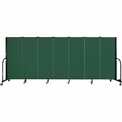 Screenflex 7 Panel Portable Room Divider, 5'H x 13'1"L, Fabric Color: Green