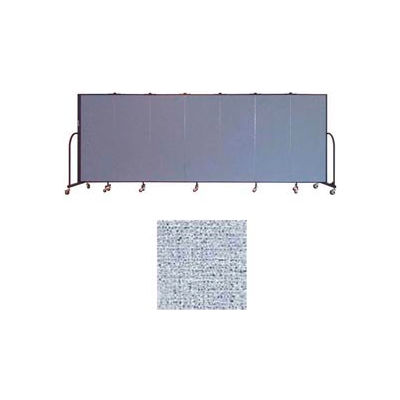Screenflex 7 Panel Portable Room Divider, 5'H x 13'1"W, Vinyl Color: Blue Tide
