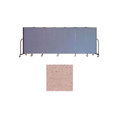 Screenflex 7 Panel Portable Room Divider, 5'H x 13'1"L, Vinyl Color: Raspberry Mist
