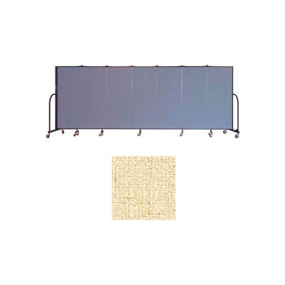 Screenflex 7 Panel Portable Room Divider, 5'H x 13'1"W, Vinyl Color: Hazelnut