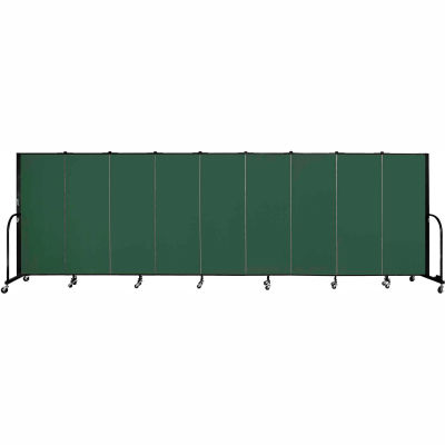 Screenflex 9 Panel Portable Room Divider, 5'H x 16'9"L, Fabric Color: Mallard