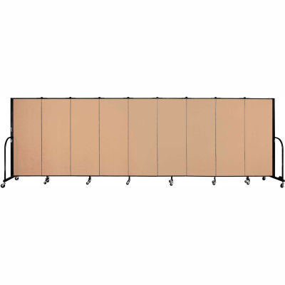 Screenflex 9 Panel Portable Room Divider, 5'H x 16'9"W, Fabric Color: Desert