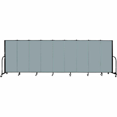 Screenflex 9 Panel Portable Room Divider, 5'H x 16'9"L, Fabric Color: Grey Stone