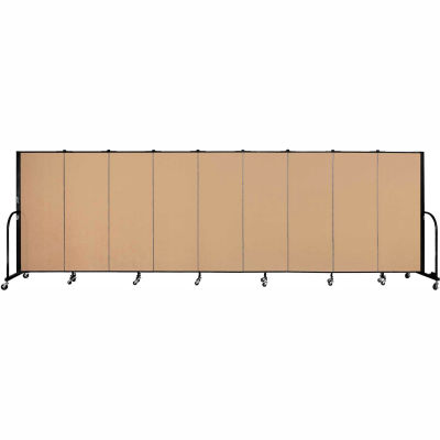 Screenflex 9 Panel Portable Room Divider, 5'H x 16'9"L, Fabric Color: Sand