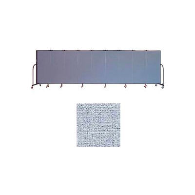 Screenflex 9 Panel Portable Room Divider, 5'H x 16'9"W, Vinyl Color: Blue Tide