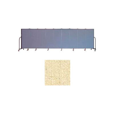 Screenflex 9 Panel Portable Room Divider, 5'H x 16'9"L, Vinyl Color: Hazelnut