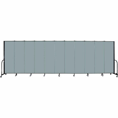 Screenflex Portable Room Divider - 11 Panel - 6'H x 20'5"W -  Grey Stone