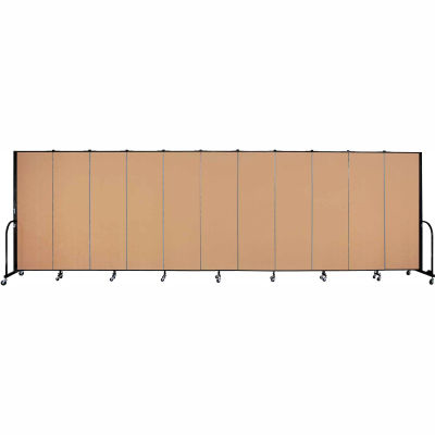 Screenflex Portable Room Divider - 11 Panel - 6'H x 20'5"L -  Sand