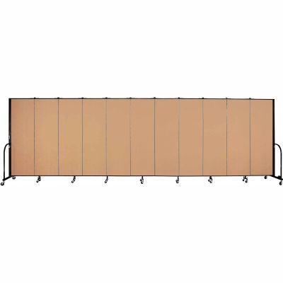 Screenflex Portable Room Divider - 11 Panel - 6'H x 20'5"W - Sand
