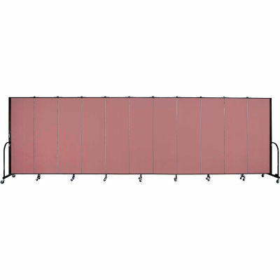 Screenflex Portable Room Divider - 11 Panel - 6'H x 20'5"L - Mauve