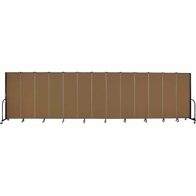 Screenflex Portable Room Divider - 13 Panel - 6'H x 24'1"L - Walnut