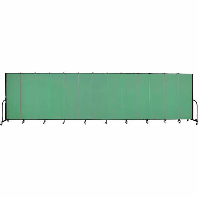 Screenflex Portable Room Divider - 13 Panel - 6'H x 24'1"W - Sea Green