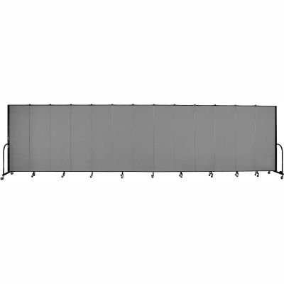 Screenflex Portable Room Divider - 13 Panel - 6'H x 24'1"L - Grey