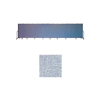Screenflex 13 Panel Portable Room Divider, 6'H x 24'1"W, Vinyl Color: Blue Tide