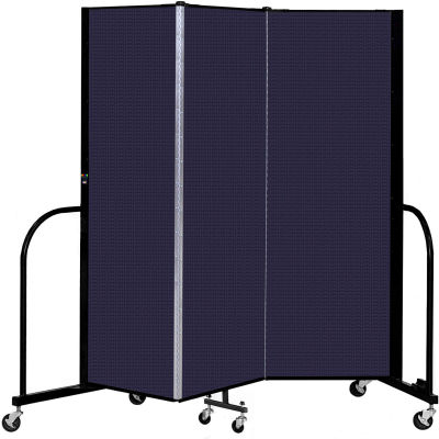 Screenflex 3 Panel Portable Room Divider, 6' H x 5'9" L, Fabric Color: Navy