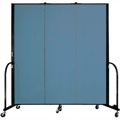 Screenflex Portable Room Divider - 3 Panel - 6'H x 5'9"W -  Summer Blue