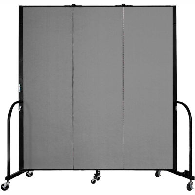 Screenflex Portable Room Divider - 3 Panel - 6'H x 5'9"L - Grey