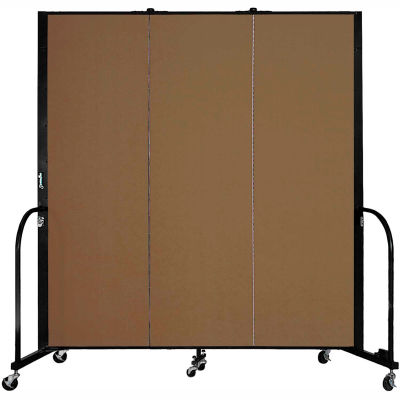 Screenflex Portable Room Divider - 3 Panel - 6'H x 5'9"L -  Oatmeal