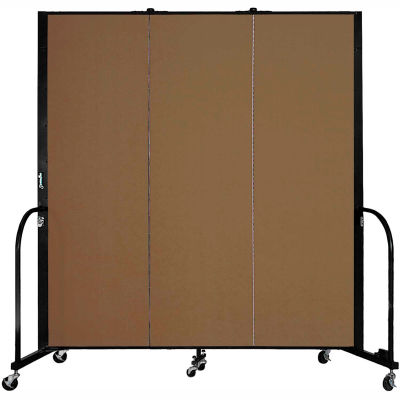 Screenflex Portable Room Divider - 3 Panel - 6'H x 5'9"L - Oatmeal