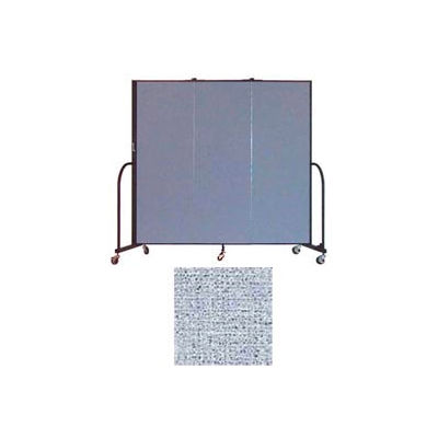 Screenflex 3 Panel Portable Room Divider, 6'H x 5'9"L, Vinyl Color: Blue Tide