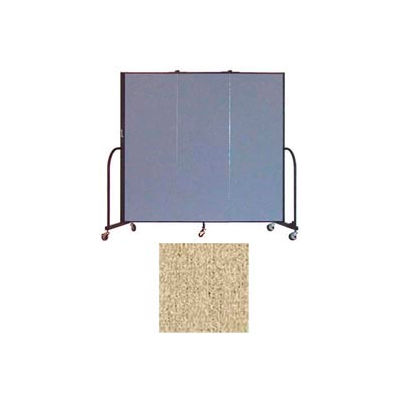 Screenflex 3 Panel Portable Room Divider, 6'H x 5'9"L, Vinyl Color: Sandalwood