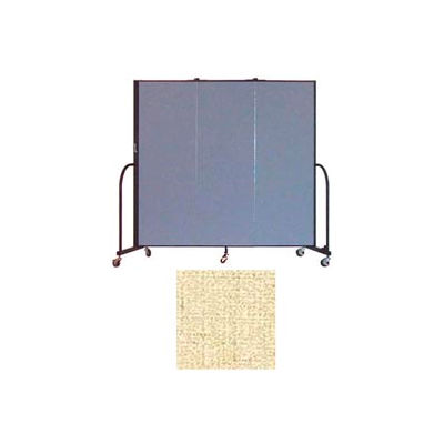 Screenflex 3 Panel Portable Room Divider, 6'H x 5'9"W, Vinyl Color: Hazelnut
