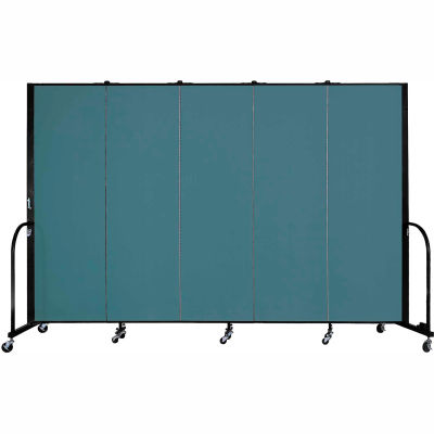 Screenflex Portable Room Divider - 5 Panel - 6'H x 9'5"L - Lake