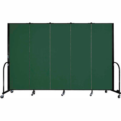 Screenflex Portable Room Divider - 5 Panel - 6'H x 9'5"W -  Mallard