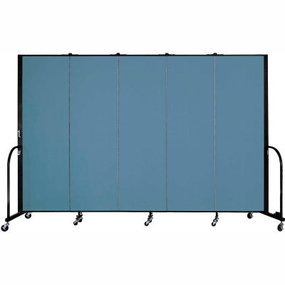 Screenflex Portable Room Divider - 5 Panel - 6'H x 9'5"W -  Summer Blue