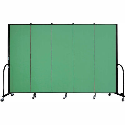 Screenflex Portable Room Divider - 5 Panel - 6'H x 9'5"L -  Sea Green