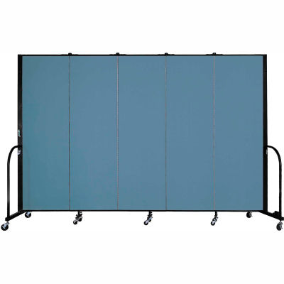 Screenflex Portable Room Divider - 5 Panel - 6'H x 9'5"L - Blue
