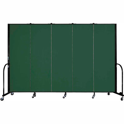 Screenflex Portable Room Divider - 5 Panel - 6'H x 9'5"L - Green