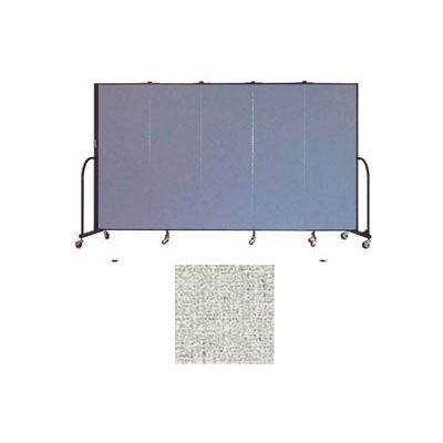Screenflex 5 Panel Portable Room Divider, 6'H x 9'5"L, Vinyl Color: Granite