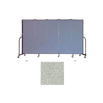 Screenflex 5 Panel Portable Room Divider, 6'H x 9'5"W, Vinyl Color: Mint