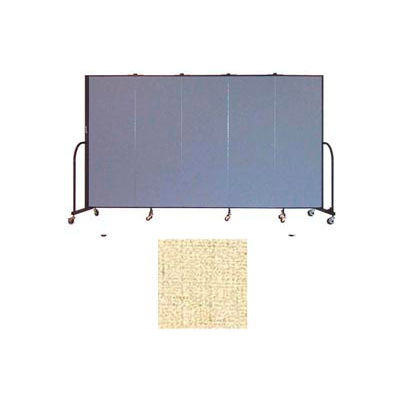 Screenflex 5 Panel Portable Room Divider, 6'H x 9'5"L, Vinyl Color: Hazelnut