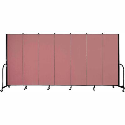 Screenflex Portable Room Divider - 7 Panel - 6'H x 13'1"L - Rose