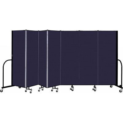 Screenflex 7 Panel Portable Room Divider, 6' H x 13'1" W, Fabric Color: Navy
