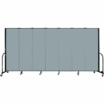 Screenflex Portable Room Divider - 7 Panel - 6'H x 13'1"L - Grey Stone