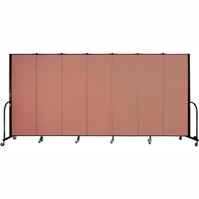 Screenflex Portable Room Divider - 7 Panel - 6'H x 13'1"L - Cranberry