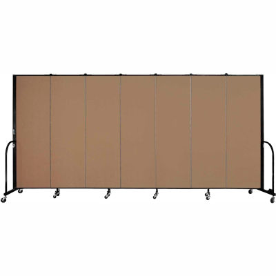 Screenflex Portable Room Divider - 7 Panel - 6'H x 13'1"W - Beech