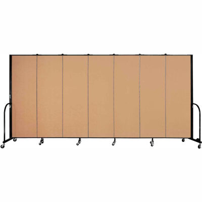 Screenflex Portable Room Divider - 7 Panel - 6'H x 13'1"L - Sand