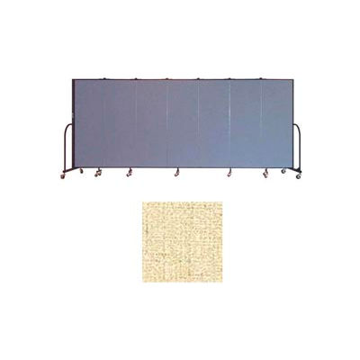 Screenflex 7 Panel Portable Room Divider, 6'H x 13'1"L, Vinyl Color: Hazelnut